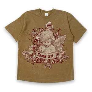 T-shirt vintage lavata oversize con spalla a goccia con lavaggio in acido grafico personalizzato
