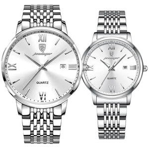 POEDAGAR 826/716 <span class=keywords><strong>Montre</strong></span> couple à quartz avec grand cadran <span class=keywords><strong>or</strong></span> rose, aiguilles lumineuses, affichage de la date, Reloj <span class=keywords><strong>Montre</strong></span>, montres pour femmes <span class=keywords><strong>et</strong></span> hommes - Product Image 6