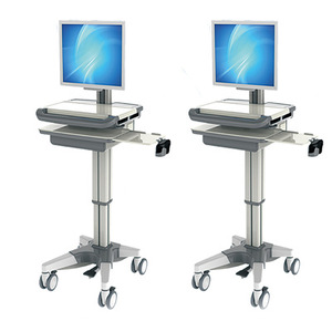 Carrito de Enfermería Móvil Shilleva con Soporte para Monitor para Uso Hospitalario, Construcción Metálica, Color Blanco - Product Image 2
