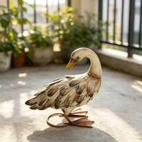 Statue de canard moderne résistante aux intempéries, sculpture de jardin, art métallique d'extérieur pour patio, ornement de pelouse