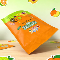 Op maat gemaakte stand-up pouch met glanzende afwerking, food grade PE zak, herbruikbaar, ziplock, verpakking voor snoep en gevriesdroogd fruit, dikte 50-200 micron