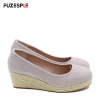 Nouvelles espadrilles compensées pour femmes, automne, semelle souple, confortables, à semelle épaisse de 6 cm, grandes tailles.
