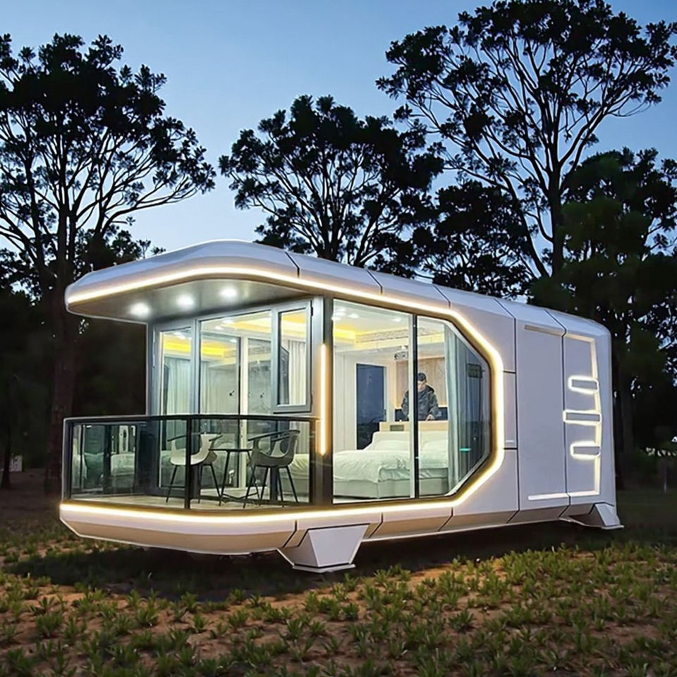 40ft Micro-Stay Steel Space Capsule Wooden Mobile Office/Villa for Scenic Tour Hotel Use for Bedroom Bathroom Container Houses - Image 4