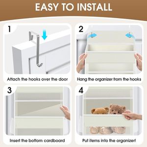 6 Tier Over The Door Organizer With Clear Window 40lb Capacity Hanging <b>Storage</b> <b>For</b> Bedroom Bathroom Closet <b>Kitchen</b> - Product Image 3