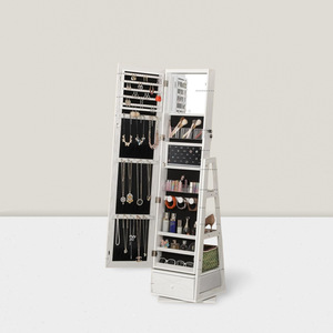 Miroir en bois pleine longueur en acier inoxydable vestiaire dressing maquillage <span class=keywords><strong>bijoux</strong></span> collier armoire de rangement salon - Product Image 5