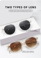 Nouvelles Lunettes de Soleil Rondes Rétro 2026 en PC, Protection UV400, Tendance Ins, Monture Couleur Thé Haut de Gamme, Style Niche