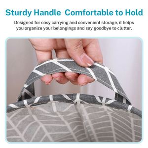 Custom Printing Collapsible Colourful <b>Large</b> Clothes <b>Storage</b> Bag Laundry <b>Basket</b> With Handles Wholesale - Product Image 3