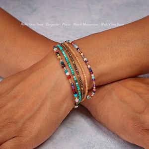 Bohemian 3mm Tiny <strong>Bead</strong> <strong>Bracelet</strong> Natural Stone Beaded <strong>Bracelet</strong> Faceted Crystal Amethyst <strong>Bracelet</strong> for Women - Product Image 2