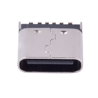 Connecteur femelle Type-C 6P vertical SMD, port de charge USB-C, longueur 6,8 mm, charge rapide PD, prise pour écouteurs TWS, montre connectée