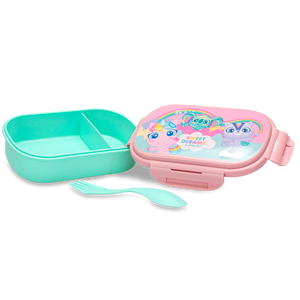 Contenitore per il pranzo rettangolare con posate Sweet Dreams Frie - Base del contenitore per il pranzo rettangolare: 77g Coperchio: 85g Posate: 9g Guarnizione: 12g - Product Image 5