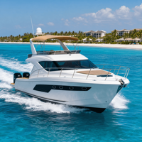Yacht Flybridge de 33 pieds pour location commerciale, 3 chambres avec salles de bain privées, deux moteurs hors-bord Yamaha 300 CV, en fibre de verre, CCS, 12 personnes, 35 nœuds, 800 L