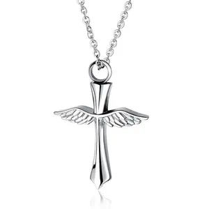 J. Dr. Jewels — collier en forme d'ailes d'ange, en acier inoxydable noir, nouvelle collection, bijou commémoratif, en émail noir, 2022