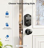 Serrure de porte électronique à clavier numérique, verrouillage automatique, installation facile, serrure de porte intelligente à code numérique, ensemble de serrures pour porte d'entrée, nickel satiné