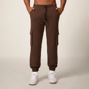 High Quality Woven Mid Waist Cotton/Spandex Joggers Custom Logo-Durable Breathable Drawstring Closure <b>Men's</b> Gym Casual - Product Image 1