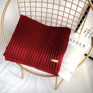 Bufanda Larga Tejida de Color Sólido Cálida al por Mayor para Mujer, Bufandas de Invierno con Etiqueta Personalizada - Product Image 6