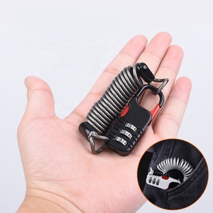 Serrure polyvalente à câble métallique haute sécurité à 3 chiffres combinaison pour <span class=keywords><strong>casque</strong></span> de bicyclette et de <span class=keywords><strong>moto</strong></span> Serrure de vélo pliante - Product Image 6
