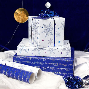 Factory Christmas Gift <b>Wrapping</b> <b>Paper</b> Disposable Coated Silicone Virgin <b>Roll</b> 43cm*300cm Packaging - Product Image 6