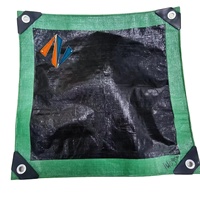 Bâche en toile PE Xuda imperméable pour extérieur, 120 g/m², double rayure, maille 10 mm x 10 mm, 4x5 m, pour usage industriel et construction, à découper