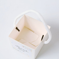 Boîte en carton blanc laminé imperméable, portable, personnalisée, carrée, pliable, en papier épais pour mini-plantes en pot