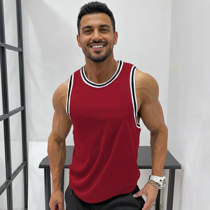 เสื้อกล้ามทรงพอดีตัวสำหรับผู้ชายและผู้หญิงทรงสลิมฟิตเสื้อกล้ามขนาดใหญ่พิมพ์โลโก้ได้ตามต้องการสไตล์ใหม่ - Product Image 1