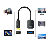 Konverter SAMZHE DP ke VGA Layar Sama/Diperluas untuk Adaptor VGA Female Chip CS5202 1080P/60Hz Komputer TV Proyektor