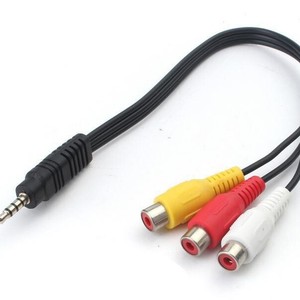 สายเคเบิล 3.5 มม. ถึง 3Rca Av แบบตัวผู้ต่อตัวเมีย 25 ซม. สำหรับการเชื่อมต่อเสียงและวิดีโอของทีวี - Product Image 2