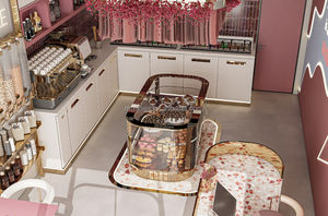 ที่วางไอศกรีมในร้านขายไอศกรีมบูติกมีเอกลักษณ์เฉพาะตัวพร้อมกล่องโชว์ทำจากแก้วไฟ LED - Product Image 3