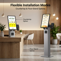 Kiosque de commande en libre-service pour restaurant, écran tactile de paiement avec imprimante de reçus intégrée