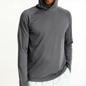 Sudadera con Capucha de Manga Larga para Hombre, Protección Solar UPF 50, Color Sólido, Anti-UV, para Pesca - Product Image 1