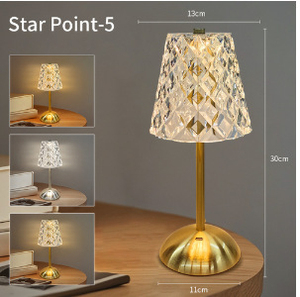 Lámpara de Mesa Decorativa Moderna con Pantalla de Cristal, Base de Latón, Interruptor de Botón, Luz LED Cálida Blanca, CRI 90, Bombilla AC E26 - Product Image 5