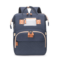2024 USB momie sac grande capacité pliable bébé lit sac à dos sac à couches avec station à langer pratique