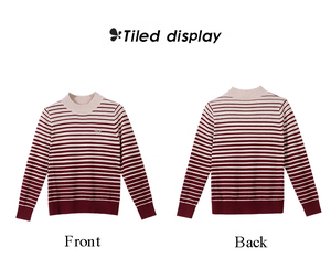 Pull en laine pour femmes, col rond, design à rayures, tricot, haut décontracté à manches longues, printemps, automne, hiver, stock disponible, <span class=keywords><strong>JLE</strong></span> JUNO - Product Image 4