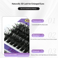Kit de faux cils en fibres synthétiques segmentées Duomao DIY, best-seller transfrontalier, avec adhésif double-tête haute capacité