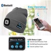 Berretto LED Bluetooth Wireless Unisex per Donne, Berretto Bluetooth con Cuffie e Microfono Integrato