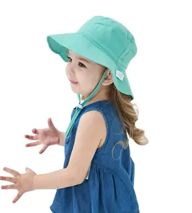 royal blue era baru topi Suppliers-Topi Bayi Logo Kustom Topi Memancing Grosir Luar Ruangan Nelayan Desain Baru Atasan Kualitas Tinggi Topi Ember Helm Matahari Anak-anak
