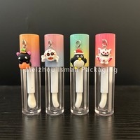 ISMAN Luxury 6ml Halloween Lip Gloss Tube Ghost Pumpkin Charm Big Wand Round Empty Makeup Container Harga Pabrik Spooky Pro