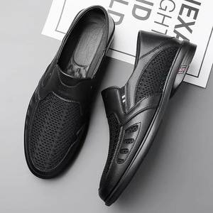 Mocassins d'été pour hommes, décontractés et professionnels, en maille respirante, à bout rond, à enfiler, avec semelle en caoutchouc - Product Image 4