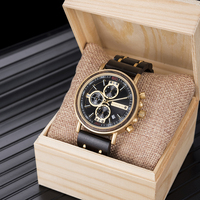 Montre Homme de Haute Qualité, Style Sport et Mode, avec Motif Monnaie Antique, Boîtier en Bois d'Ébène, Mouvement à Quartz, Boîtier en Acier Inoxydable, Bracelet en Cuir, 44mm