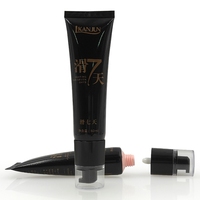 Tube vide rond noir personnalisable de 60 ml avec pompe pour lotion, surface brillante, impression offset, pour produits de soin sept jours, lotion et crème