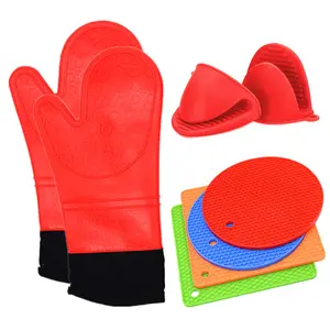 Soporte para olla de cocina, manoplas flexibles y resistentes al calor, fácil de llevar, para cocinar a presión instantánea, Mini guantes de silicona para horno