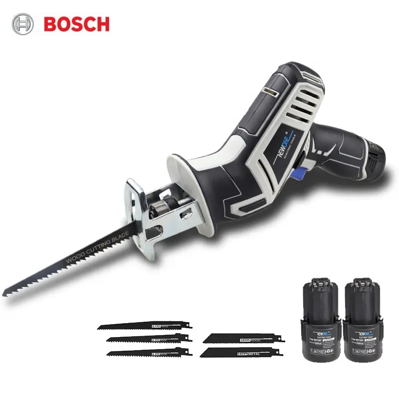 Newone 12V không dây qua lại Saw Saber Saw Jig Saw Cưa tay cho gỗ/Nhựa/cắt kim loại Tương thích cho Bosch Pin