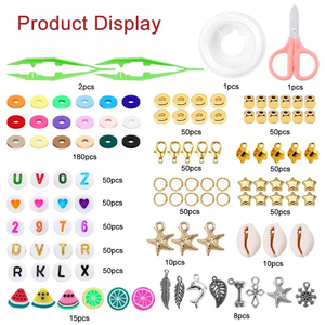 Tình bạn phẳng Polymer hạt Charms Quà Tặng 24 lưới 6mm đất sét hạt vòng đeo tay làm <span class=keywords><strong>Kit</strong></span> cho cô gái tuổi teen hàng thủ công đồ trang sức làm DIY - Product Image 2
