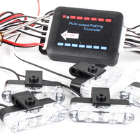 Luz Estroboscópica LED Inalámbrica 8 en 1 con Control Remoto para Parrillas de Camión y Motocicleta, Luz Intermitente de Advertencia de Emergencia para Bomberos, Luz Interior de 12V