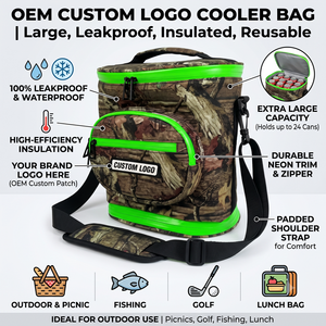 Custom Logo Large Insulated Cooler Bag Leakproof Reusable Outdoor Picnic Fishing Golf Lunch Bag with Shoulder Strap - Product Image 2