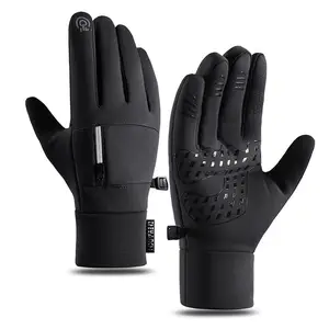 Guanti da ciclismo da sci per sport all'aria aperta invernali guanti da pesca con Touch Screen addensati in velluto caldo impermeabile