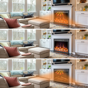 Luxstar <span class=keywords><strong>2025</strong></span> điện lò sưởi chèn Màn hình Led điều khiển từ xa thép hai máy sưởi tùy chọn pháp nóng bán cho hộ gia đình sử dụng - Product Image 6