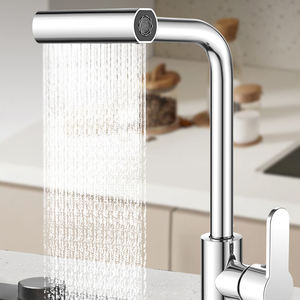 <span class=keywords><strong>Robinet</strong></span> de <span class=keywords><strong>cuisine</strong></span> luxueux en acier inoxydable poli Design de douche à effet pluie cascade contemporain plaqué pour évier pour hôtels - Product Image 3