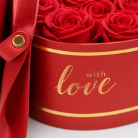 Leabon Hartvormige Cadeaupapierdoos Rood Rozen Gevuld Lint Sluiting met Drukknoop voor Valentijnsdag Liefdesgeschenk Verpakking Groothandel Fabriek