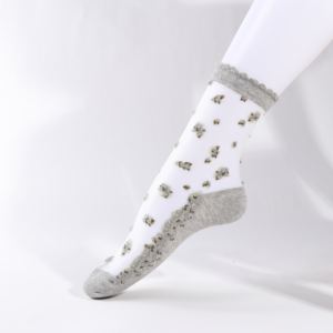 2024 fille dentelle chaussettes nouveau ultra mince transparent belle cristal dentelle <span class=keywords><strong>fantaisie</strong></span> femmes chaussettes - Product Image 4