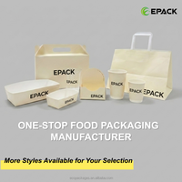 Caja de Papel Personalizada para Comida Rápida, Ensaladas, Bebidas, Papas Fritas, Pollo, Hamburguesas, Caja para Llevar de Restaurante, Tazón de Papel con Logotipo